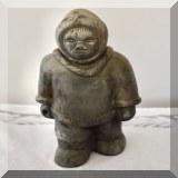 A47. Stone inuit made in Canada by Thorn Arts, LTD. Missing fishing pole. 8” - $14 